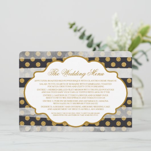 Parties scintillant or - Menu Mariage Glamor (Debout devant)