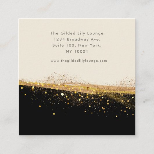 Parties scintillant or moderne Carte de visite noi (Dos)