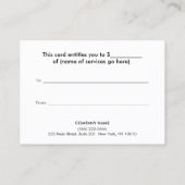 Parties scintillant Or moderne certificat cadeau c (Dos)