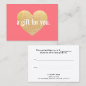 Parties scintillant Or moderne certificat cadeau c (Devant / Derrière)