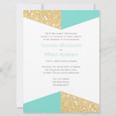 Parties scintillant Or moderne et Faire-part de ma (Dos)