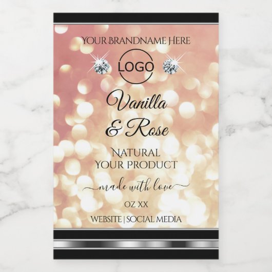 Parties scintillant or Rose de luxe  Étiquette Bij (Étiquettes simples)