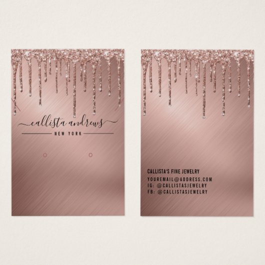 Parties scintillant or rose  Écran de collier (Devant & derrière)