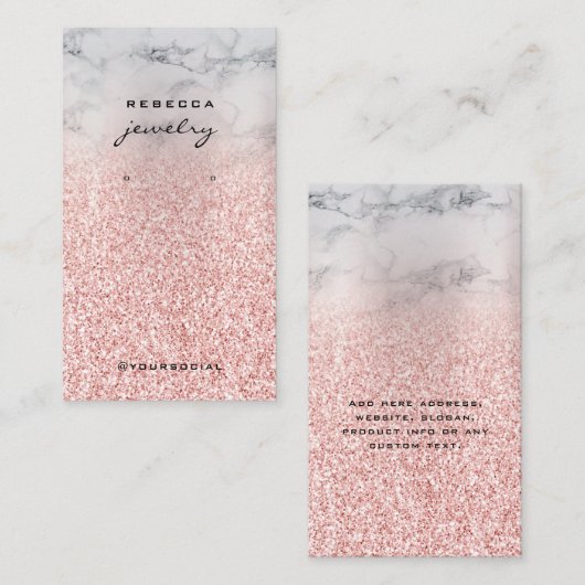 Parties scintillant or Rose en marbre d'or Carte (Devant / Derrière)