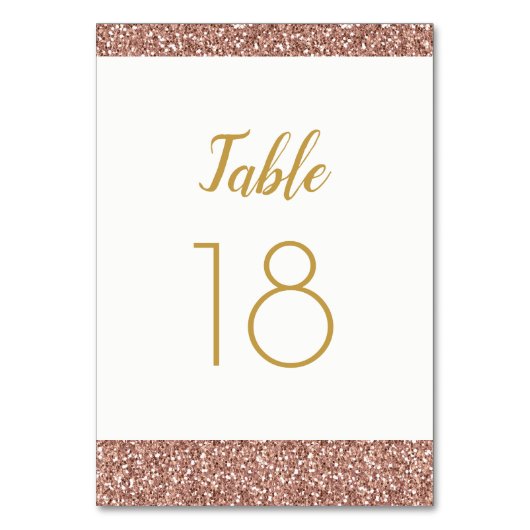 Parties scintillant or rose et numéro de table or  (Dos)