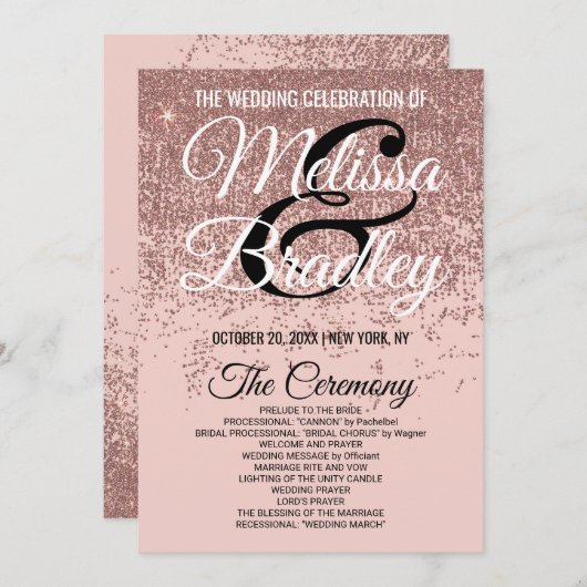 Parties scintillant or rose Étincelles Programmes  (Devant / Derrière)