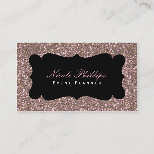 Parties scintillant or rose Glam Chic Carte de vis (Devant)