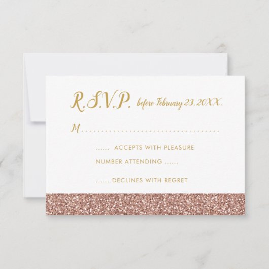 Parties scintillant or rose & Gold RSVP 3.5x5 A1 (Devant)
