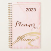 parties scintillant or rose nom monogramme 2023 pl (Devant)