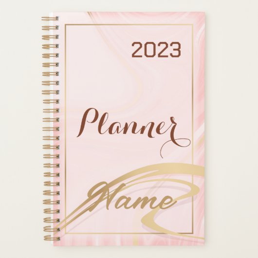 parties scintillant or rose nom monogramme 2023 pl (Devant)