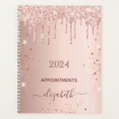 parties scintillant or rose nom monogramme 2024 (Devant)