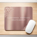 Parties scintillant or rose | Parties scintillant<br><div class="desc">Blush Pink - Rose Parties scintillant or Faux Parties scintillant étincelante Métallic Foil Minimaliste Business Mousepad (Mouse Pad) avec typographie en lettres blanches pour le monogramme. Le design Rose Gold Girly Business peut être customisé avec votre nom. Veuillez contacter le concepteur pour customiser les articles correspondants.</div>