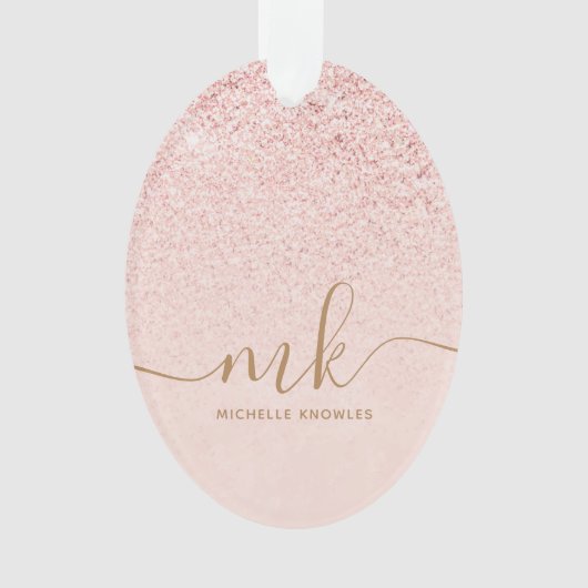 Parties scintillant or Rose tendance Initiales fan (devant)