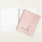 Parties scintillant or Rose tendance Initiales fan (Devant avec enveloppe)