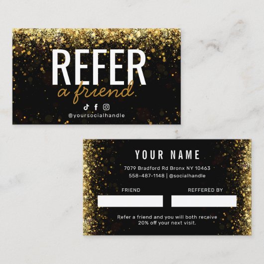 Parties scintillant Or simple Référer une carte d' (Devant / Derrière)