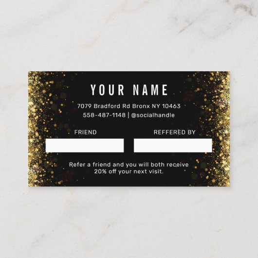 Parties scintillant Or simple Référer une carte d' (Dos)