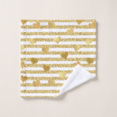 Parties scintillant or tendance Coeurs romantiques (Gant de toilette)