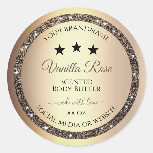 Parties scintillant Or très élégant Étiquettes d'e (Devant)