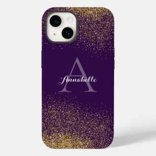 Parties scintillant or violet coque iphone de mono