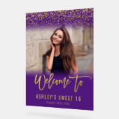 Parties scintillant or violet moderne Sweet 16 Pho (Angle)