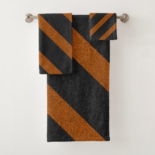 Parties scintillant Orange & Black Stripes (En situation)