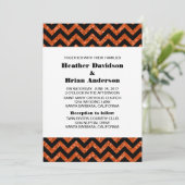 Parties scintillant Orange Chevron Invitation de m (Debout devant)