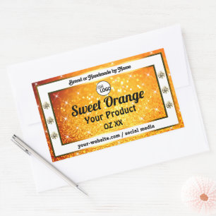Parties scintillant orange de luxe Logo Étiquette