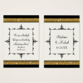 Parties scintillant ornementale or rayé classique (Devant & derrière)