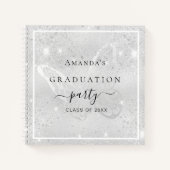 Parties scintillant papillon argenté du livre d'or (Devant)