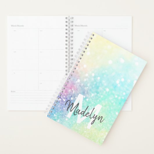 Parties scintillant Pastel Bokeh Girly Colorée Mot (Devant avec enveloppe)