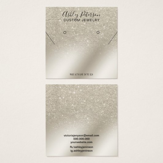 parties scintillant perle collier d'ivoire étalon  (Devant & derrière)