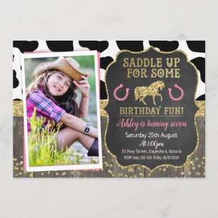 Parties scintillant photo Horse Invitation d'anniv