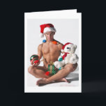 Parties scintillant Pride Gay Christmas Hunk Carte<br><div class="desc">Meilleurs voeux pour un séjour des plus fantastiques,  avec fierté.</div>