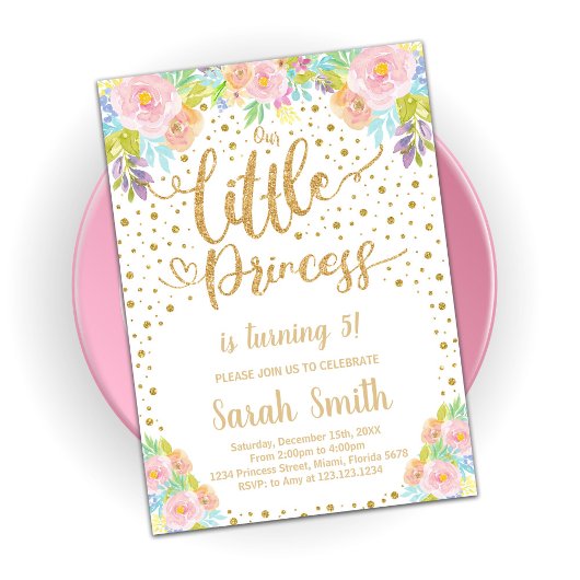 Parties scintillant Princesse Invitation d'anniver