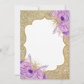 Parties scintillant Purple Floral Blank Invitation (Devant)