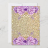 Parties scintillant Purple Floral Blank Invitation (Dos)