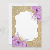 Parties scintillant Purple Floral Blank Invitation (Devant)