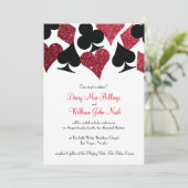 Parties scintillant Red Faux Las Vegas Faire-part  (Debout devant)