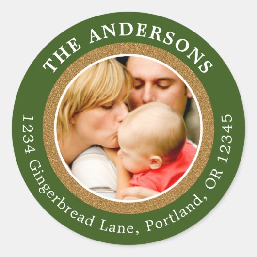 Parties scintillant ronde Étiquette de adresse de (Devant)