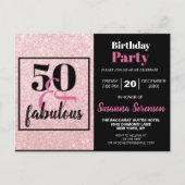 Parties scintillant rose 50 & Fabuleux Invitation  (Devant)