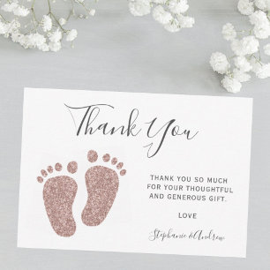 Parties scintillant rose baby shower Pieds Merci