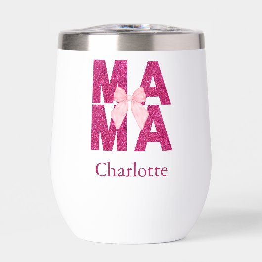 Parties scintillant rose Bow MAMA Coquette Mère es (Avant)