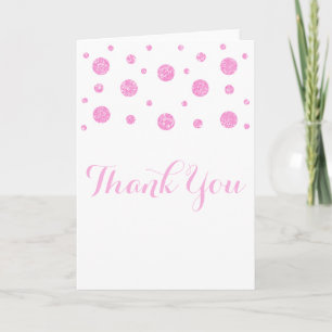 Parties scintillant rose Carte de remerciements Co