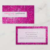 Parties scintillant rose Carte de visite de beauté (Devant / Derrière)