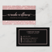 Parties scintillant rose Carte de visite de callig (Devant / Derrière)