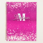 Parties scintillant rose chaud Bokeh Monogramme (Devant)