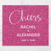 PARTIES SCINTILLANT rose chaud Mariage Étiquette à (Étiquettes simples)