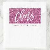 Parties scintillant rose chaud Mini vin Étiquette (Sac)