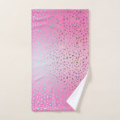 Parties scintillant rose Cheetah Imprimer (Serviette à main)
