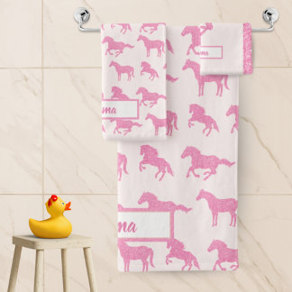 Parties scintillant rose Cheval Motif Petite fille